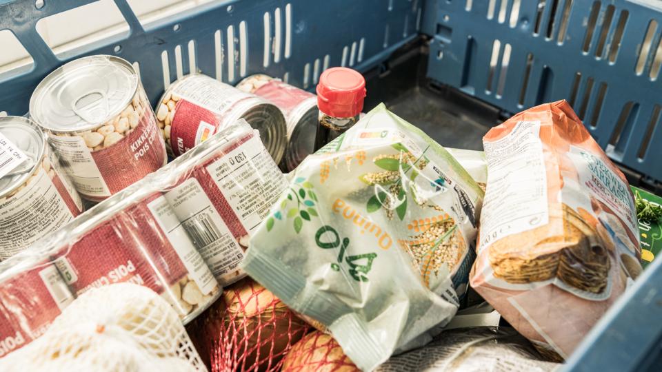 basked with food items